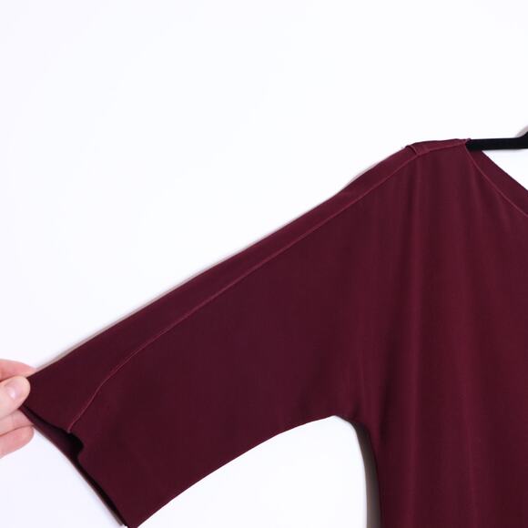 JENNIFER TATTANELLI Panel Shift Dress Burgundy Half Sleeves Women's 40/ US 8 - Picture 3 of 13